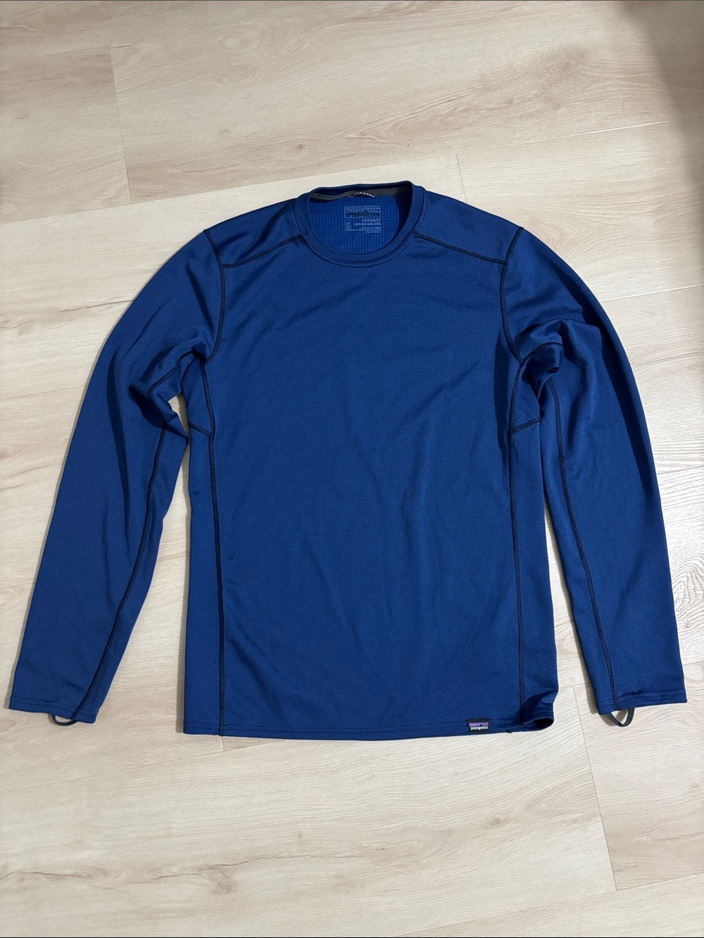 Patagonia Men's Crew Neck Long Sleeve Top Blue mid weight capilene base layer XS